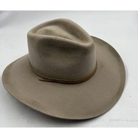 STETSON MENS KELLY OWKELY DISTRESSED WOOL COWBOY HAT LARGE L 61 SILVER BELLY