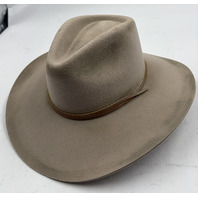 STETSON MENS KELLY OWKELY DISTRESSED WOOL COWBOY HAT LARGE L 61 SILVER BELLY