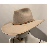 STETSON MENS KELLY OWKELY DISTRESSED WOOL COWBOY HAT LARGE L 61 SILVER BELLY