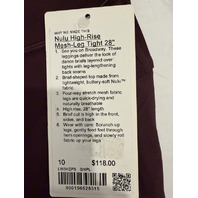 LULULEMON WOMEN'S NULU HIGH-RISE MESH-LEG TIGHT SIZE 10 LW5HZPS GOODNIGHT PLUM