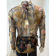JOHNNY WAS WOMEN'S FRANCISCA MESH BLOUSE COLOR LOWRI C16225 SZ LARGE L