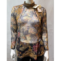 JOHNNY WAS WOMEN'S FRANCISCA MESH BLOUSE COLOR LOWRI C16225 SZ LARGE L