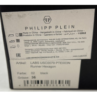 PHILIPP PLEIN RUNNER HEXAGON LABS USC0079 PTE003N LOW-TOP SNEAKERS BLACK SIZE 37
