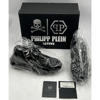 PHILIPP PLEIN RUNNER HEXAGON LABS USC0079 PTE003N LOW-TOP SNEAKERS BLACK SIZE 37