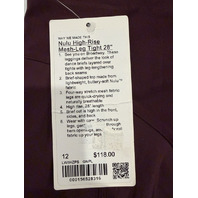LULULEMON WOMEN'S NULU HIGH-RISE MESH-LEG TIGHT SIZE 12 LW5HZPS GOODNIGHT PLUM