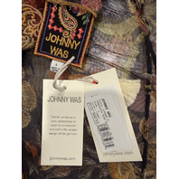 JOHNNY WAS WOMEN'S FRANCISCA MESH BLOUSE COLOR LOWRI C16225 SZ LARGE L