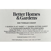 BETTER HOMES & GARDENS SATEEN QUEEN SHEET SET 300 THREAD COUNT COTTON RED PLAID