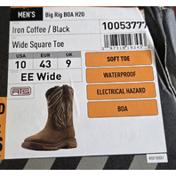 ARIAT WORK BIG RIG BOA WATERPROOF SOFT TOE WORK BOOT IRON COFFEE/BLACK SZ 10 EE