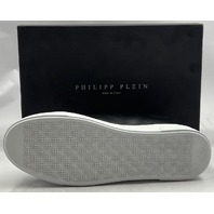 PHILIPP PLEIN LO-TOP SNEAKER SKULL UABS MSC3762 PLE075N 0201 BLACK/WHITE SIZE 46