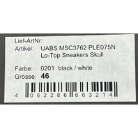 PHILIPP PLEIN LO-TOP SNEAKER SKULL UABS MSC3762 PLE075N 0201 BLACK/WHITE SIZE 46