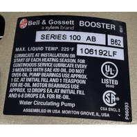 BELL & GOSSETT SERIES 100 AB 106192LF 1/12 HP BOOSTER BRONZE CIRCULATOR PUMP