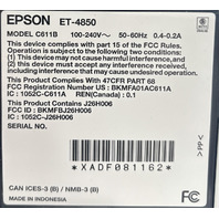 EPSON ECOTANK ET-4850 C611B MULTIFUNCTION PRINTER WHITE INKJET