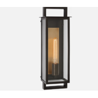 VISUAL COMFORT & CO. S 2192AI-CG HALLE LARGE WALL LANTERN AGED IRON CLEAR GLASS
