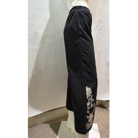 JOHNNY WAS WOMEN'S VENLDA CROPPED WIDE LEG PANTS COLOR BLACK L63325 X SMALL XS