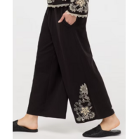 JOHNNY WAS WOMEN'S VENLDA CROPPED WIDE LEG PANTS COLOR BLACK L63325 X SMALL XS