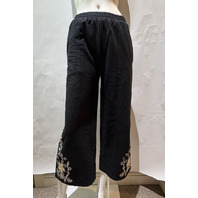 JOHNNY WAS WOMEN'S VENLDA CROPPED WIDE LEG PANTS COLOR BLACK L63325 X SMALL XS