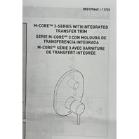 MOEN M-CORE 3-SERIES UTS4311BG SHOWER TRIM KIT WITH TRANSFER VALVE BRUSHED GOLD