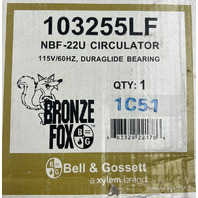 BELL & GOSSETT BRONZE FOX NBF-22U HOT WATER CIRCULATOR PUMP 115V/60HZ 103255LF
