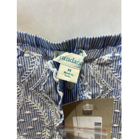 SUNDANCE WOMENS EMBROIDERED STRIPED TANK TOP WHITE AND BLUE SIZE MEDIUM M