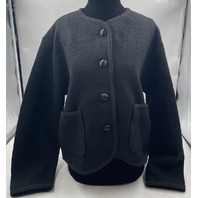 CIAO LUCIA  SIMONA COAT 80016019BLK LONG SLEEVE BUTTON FRONT BLACK COAT SIZE S