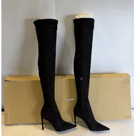 MICHAEL KORS ELLE RUNWAY STRETCH SUEDE OVER-THE-KNEE BOOTS BLACK 46F2ERHB2B IT40