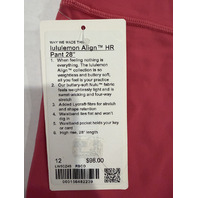 LULULEMON WOMEN'S LULULEMON ALIGN HR PANT 28" LW5CZ4S RASPBERRY COULIS SZ 12