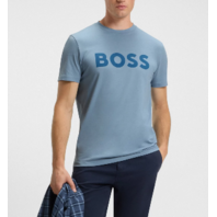 HUGO BOSS THINKING 1 COTTON JERSEY T SHIRT W LARGE LOGO PRINT SIZE XXL NTW