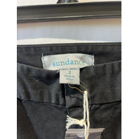 SUNDANCE WOMENS BLACK CROPPED STRAIGHT LEG PANTS WITH SEAM SIZE 2 NWT