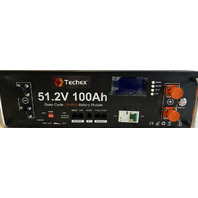 TECHEX 51.2V 100AH DEEP CYCLE LIFEPO4 BATTERY MODULE 5120WH 5.12KW POWER
