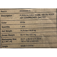 FURRION CHILL CUBE FACR18VSDA-PS-AM 18K RV ROOF AIR CONDITIONER R32 DUCTED WHITE