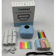 HUIJUKEJI MINI PRINTER CYAN BLUETOOTH INSTANT PRINTER PORTABLE AND INKLESS