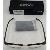 AOMASTE BLUE LIGHT BLOCKING CLEAR LENS COMPUTER GAMING GLASSES UNISEX OLIVE/GOLD