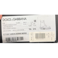 DOLCE GABBANA CT1057-AB640 D&G LOGO PLAQUE ROUND TOE CHUNKY ANKLE BOOT 6.5 EU37