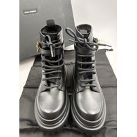 DOLCE GABBANA CT1057-AB640 D&G LOGO PLAQUE ROUND TOE CHUNKY ANKLE BOOT 6.5 EU37