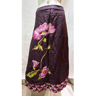 JOHNNY WAS WOMENS TILLI FAUX WRAP MIDI SKIRT FLEURS O ATHENA L77425 SZ XLARGE XL