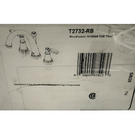 DELTA T2732-RB RUBBED BRONZE WOODHURST 2 HANDLE DECK MOUNTED ROMAN TUB TRIM