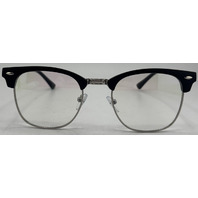 AOMASTE BLUE LIGHT BLOCKING CLEAR LENS COMPUTER GLASSES UNISEX SILVER/BLACK