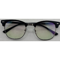 AOMASTE BLUE LIGHT BLOCKING CLEAR LENS COMPUTER GLASSES UNISEX SILVER/BLACK