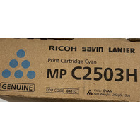 RICOH MP C2503H SAVIN LANIER PRINT CARTRIDGE CYAN GENUINE TONER CARTRIDGE