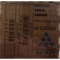 RICOH MP C2503H SAVIN LANIER PRINT CARTRIDGE CYAN GENUINE TONER CARTRIDGE