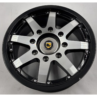 RHINO CLASSIC 801 16X6 8X6.5 BLACK MACHINE FACED FINISH WHEEL