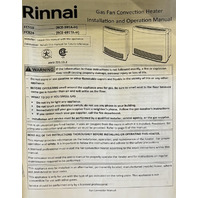 RINNAI FC824 FC824P PROPANE GAS FAN CONVECTION HEATER