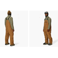 686 MEN'S HOT LAP INSULATED SNOW BIBS M5WN251 SIZE LARGE L CARAMEL RIPSTOP