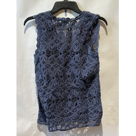SUNDANCE WOMENS KNIT VEST TANK TOP BLUE EMBROIDERED WITH UNDERSHIRT SIZE XS NWT