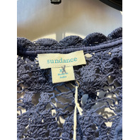 SUNDANCE WOMENS KNIT VEST TANK TOP BLUE EMBROIDERED WITH UNDERSHIRT SIZE XS NWT