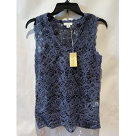 SUNDANCE WOMENS KNIT VEST TANK TOP BLUE EMBROIDERED WITH UNDERSHIRT SIZE XS NWT