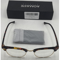 AOMASTE BLUE LIGHT BLOCKING CLEAR LENS COMPUTER GLASSES UNISEX TORTOISE/GOLD