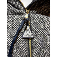 MONCLER BREZESSE GIUBBOTTO WOMEN'S GREY CROPPED DOWN JACKET NWT SIZE 1 USA SMALL