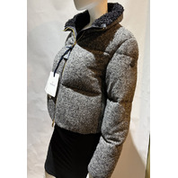 MONCLER BREZESSE GIUBBOTTO WOMEN'S GREY CROPPED DOWN JACKET NWT SIZE 1 USA SMALL