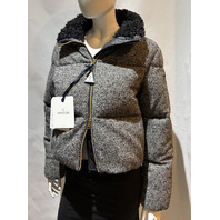 MONCLER BREZESSE GIUBBOTTO WOMEN'S GREY CROPPED DOWN JACKET NWT SIZE 1 USA SMALL